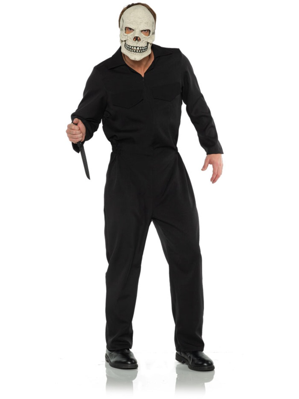 Men's Horror Slasher Icon Villain Legend Black Boiler Suit Costume